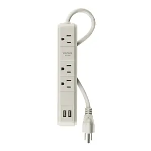 46089 / MUL-340U Volteck Multicontacto 16 AWG 3 entradas 2 puertos USB supresor 300 J