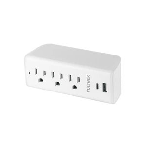45748 / MUL-352U Multicontacto de pared, 490 Joules, 3 contactos y 2 USB A+C