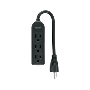 45865 / MUL-3EN Multicontacto doméstico 3 entradas, negro VOLTECK