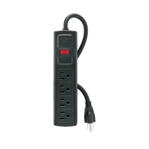 48539 / MUL-4N Multicontacto doméstico con 4 entradas, negro, VOLTECK