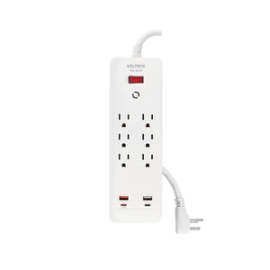 45662 / MUL-612U Multicontacto 6 entradas, 2 USB A + 2 USB C, blanco, VOLTECK