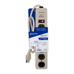 Volteck Multicontacto 14 AWG 6 entradas supresor de picos 600 joules