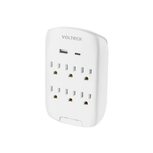 45747 / MUL-682U Multicontacto de pared, 800 Joules, 6 contactos y 2 USB A+C