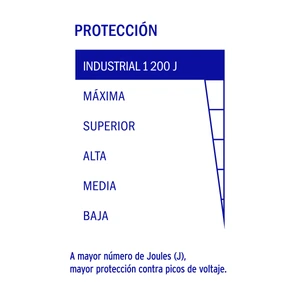 Volteck Multicontacto 14 AWG industrial supresor de picos 8 entradas