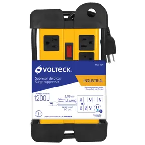 Volteck Multicontacto 14 AWG industrial supresor de picos 8 entradas