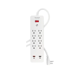 45586 / MUL-818U Multicontacto 8 entradas, 2 USB A + 2 USB C, blanco, VOLTECK