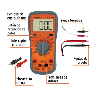 Multímetro digital para mant automotriz con RMS verdadero