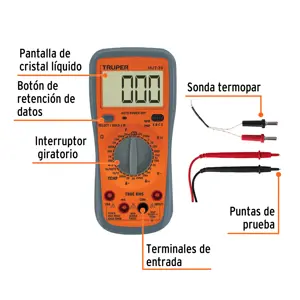 Multímetro digital profesional con RMS verdadero, Truper