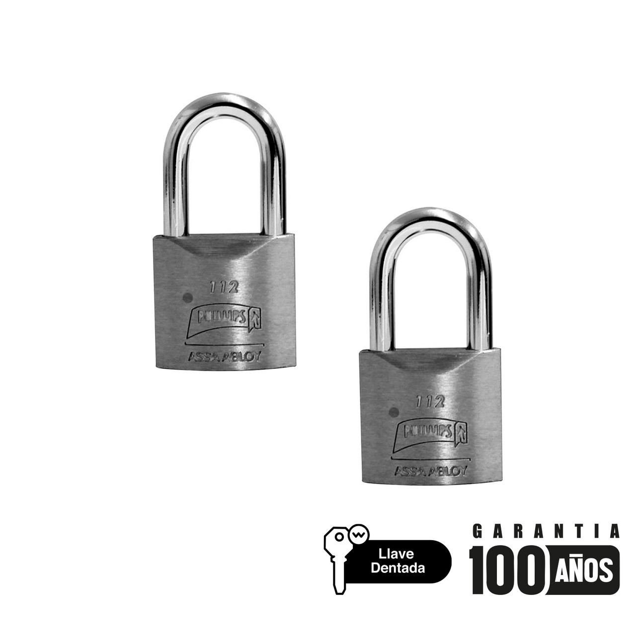 CANDADO METALICO 112GL G EMELOS BLISTER