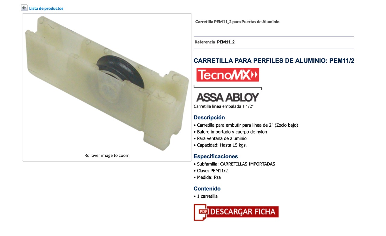 PEM11/2 NAT L1 1/2 CARR PLAST08000PEM00BL11\2/PEM11/2