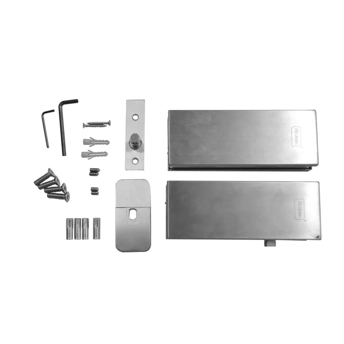 KIT PARA PUERTAS ABATIBLES DE CRISTAL TEMPLADO BRK400 GRIS