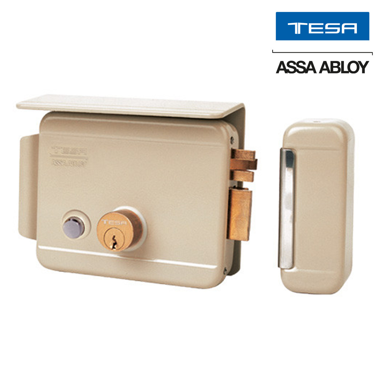 CERRADURA ELECTRICA X86B C/BOTON BEIGE DER