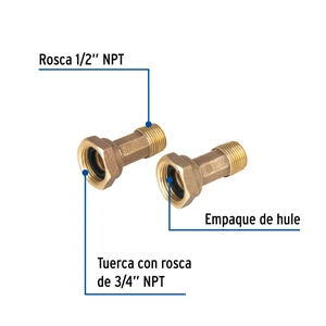Foset Juego 2 niples con tuercas 1/2