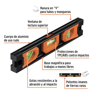 Nivel torpedo magnético de 10