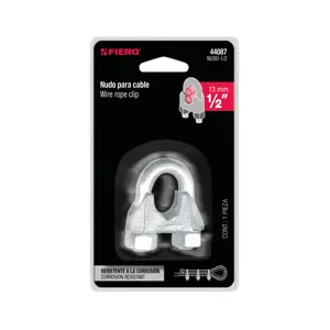 44087 / NUDO-1/2 Blíster c/1 nudo (perro) de hierro p/cable de 1/2