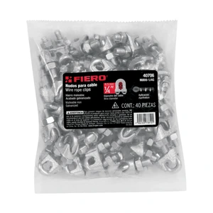 Bolsa c/40 nudos (perros) de hierro p/cable de 1/4
