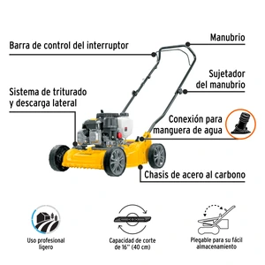 Podadora con motor a gasolina de 3 HP, 16