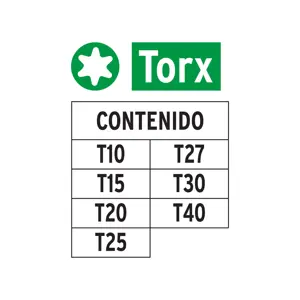 17796 / P7-25T Juego de 7 puntas torx combinadas largo 2