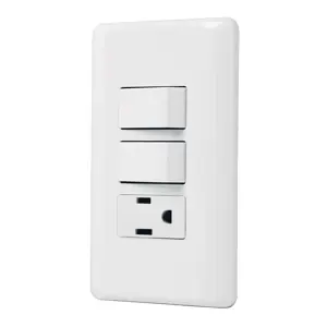 25081 / PA-APCO-B2 Volteck Placa armada con contacto y 2 interruptores sencillos, Basic