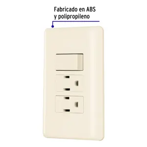 Volteck Placa armada interruptor y 2 contactos, marfil, Basic