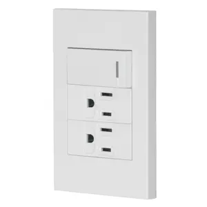 45594 / PA-APCO-E3B Volteck Placa armada 1 interruptor, 2 contactos,1mod,Española,blanco