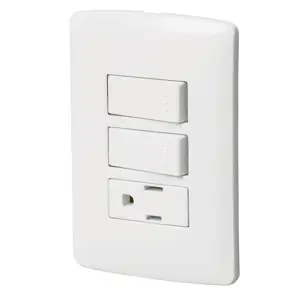 46456 / PA-APCO-I2B Volteck Placa armada contacto 2 interruptores,blanco, línea Italiana