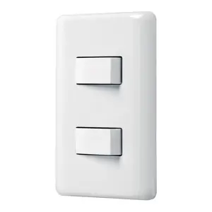 25080 / PA-APDO-B Placa armada con 2 interruptores sencillos, Volteck Basic