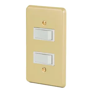 46389 / PA-APDO-E Volteck Placa armada 2 interruptores sencillos, línea Económica