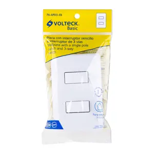25085 / PA-APDO-EB Volteck Placa armada 1 interruptor sencillo + 1 de 3 vías, Basic