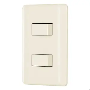 Volteck Placa armada 1 interruptor y 1 escalera, marfil, Basic