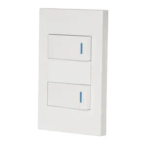 45596 / PA-APDO1-EB Volteck Placa armada 2 interruptores, 1 módulo, Española, blanco