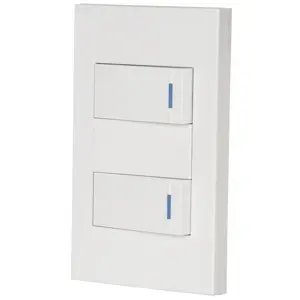 45602 / PA-APDO1-EEB Volteck Placa armada 2 interruptores 1de 3vías,1 mod,Española,blanco