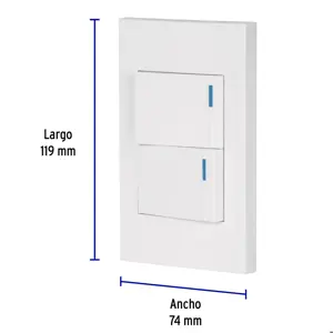 Volteck Placa armada 2 interruptores, 1.5 módulos, Española, blanco