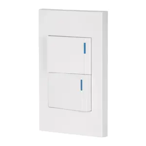 45595 / PA-APDO15-EB Volteck Placa armada 2 interruptores, 1.5 módulos, Española, blanco