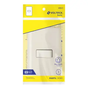 Volteck Placa armada 1 interruptor de escalera, marfil, Basic