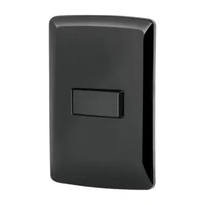 47600 / PA-APSE-EIN Volteck Placa armada 1 interruptor escalera, negro, línea Italiana