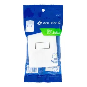 Volteck Placa armada 1 interruptor sencillo, blanco, línea Italiana