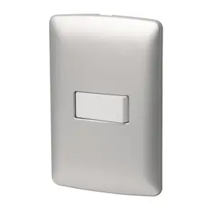 46477 / PA-APSE-IP Volteck Placa armada 1 interruptor sencillo plata, línea Italiana