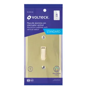 Volteck Placa armada interruptor sencillo, línea Standard, aluminio