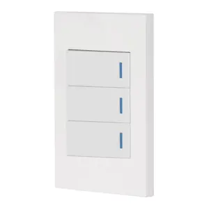 Volteck Placa armada 3 interruptores, 1 módulo, Española, blanco