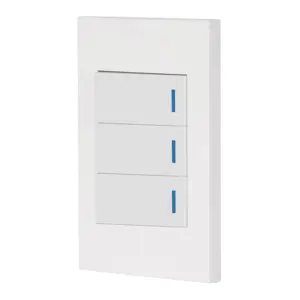 45606 / PA-APTR-EEB Volteck Placa armada 3 interruptores 1de 3vías,1 mod,Española,blanco