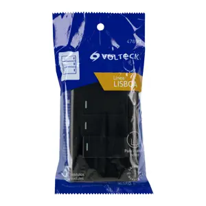 Volteck Placa armada negra 2 interruptores 1 de 3 vías 1 mód,Lisboa