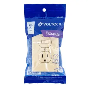 Volteck Placa armada interruptor y contacto, línea Standard, marfil