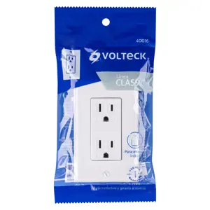 Volteck Placa armada contacto dúplex, 2 polos + tierra Classic