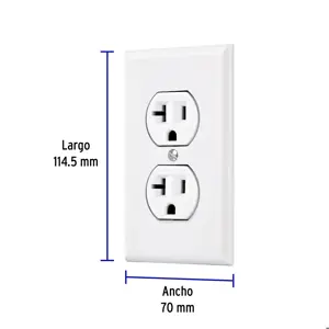 Volteck Placa armada contacto dúplex,2 polos, línea Standard, blanco
