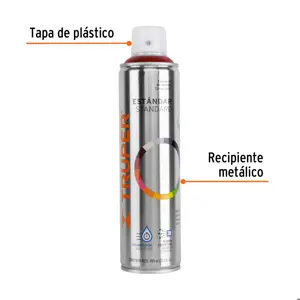 Truper Pintura en aerosol, guinda, bote esbelto, 400 ml