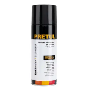 Pintura en aerosol,negro brillante, 400ml, Pretul