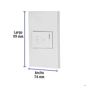 Volteck Placa armada 1 interruptor de timbre,1.5mod, Española,blanco