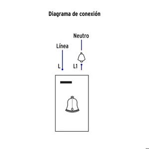 Volteck Placa armada 1 interruptor de timbre,1.5mod, Española,blanco