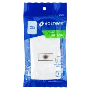 46466 / PA-TV-IB Volteck Placa armada con conexión para TV, blanco, línea Italiana